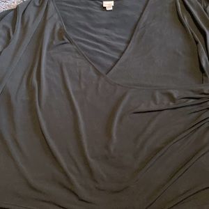 Black classy blouse cross v neck